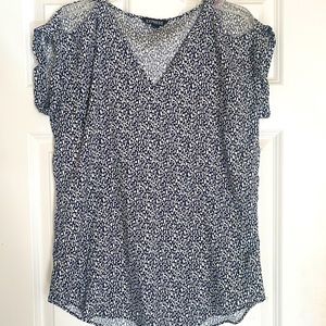 Express Silk Top peekaboo shoulders